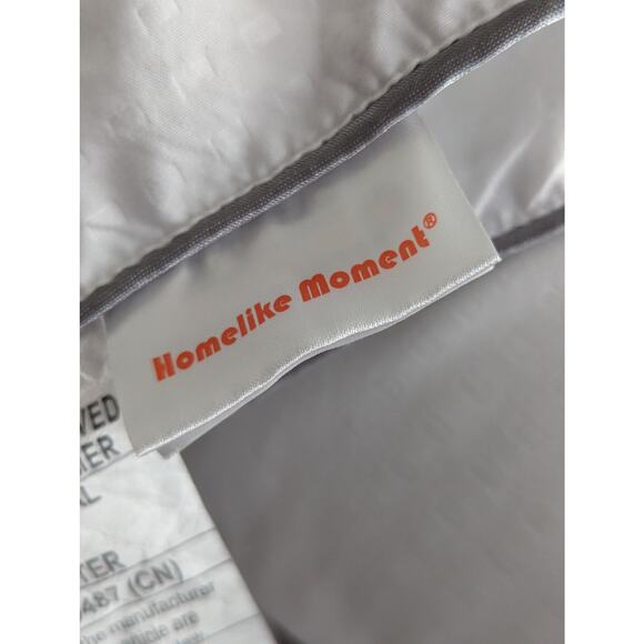 HOMELIKE MOMENT! BUTTER SOFT DOWN ALTERNATIVE COMFORTER, WHITE W/GRAY! SZ TW - Picture 5 of 10